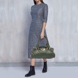 Pre Owned Chloe Green Leather Medium Paddington Satchel