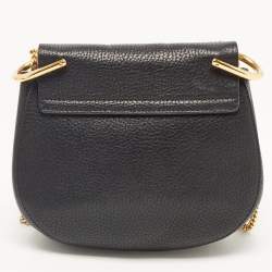 Pre Owned Chloé Black Leather Mini Drew Chian Shoulder Bag