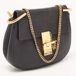 Pre Owned Chloé Black Leather Mini Drew Chian Shoulder Bag