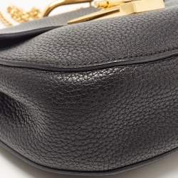 Pre Owned Chloé Black Leather Mini Drew Chian Shoulder Bag