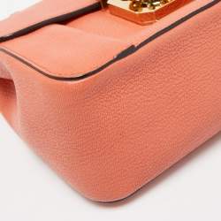 Pre Owned Chloe Coral Orange Leather Small Elsie Shoulder Bag