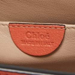 Pre Owned Chloe Coral Orange Leather Small Elsie Shoulder Bag