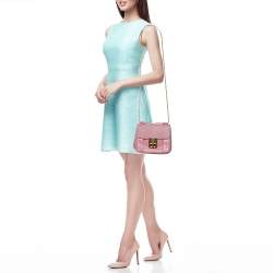 Pre Owned Chloé Pink Leather Small Elsie Shoulder Bag