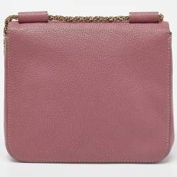 Pre Owned Chloé Pink Leather Small Elsie Shoulder Bag