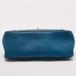 Pre Owned Chloe Blue Leather Medium Elsie Chain Flap Shoulder Bag