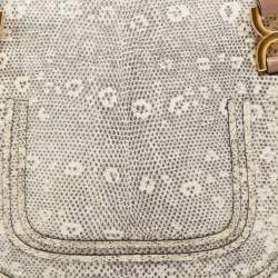 Pre Owned Chloe Tricolor Leather and Lizard Embossed Medium Marcie Bag