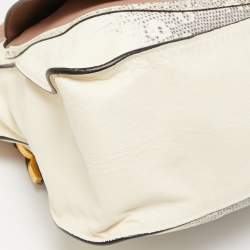 Pre Owned Chloe Tricolor Leather and Lizard Embossed Medium Marcie Bag