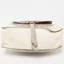 Pre Owned Chloe Tricolor Leather and Lizard Embossed Medium Marcie Bag