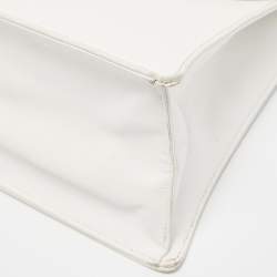 Pre Owned Chloe White Textured Leather Top Handle Bag