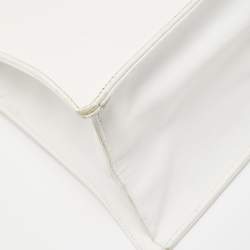 Pre Owned Chloe White Textured Leather Top Handle Bag