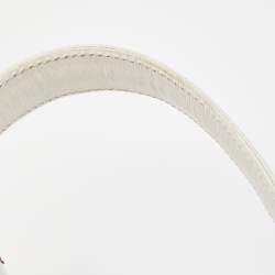 Pre Owned Chloe White Textured Leather Top Handle Bag