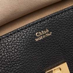 مملوكة مسبقًا Chloé Black Leather Mini Drew Chian Shoulder Bag