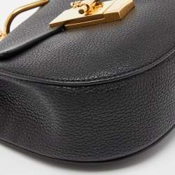 مملوكة مسبقًا Chloé Black Leather Mini Drew Chian Shoulder Bag