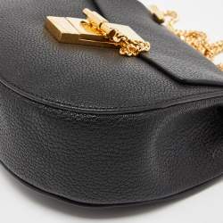 مملوكة مسبقًا Chloé Black Leather Mini Drew Chian Shoulder Bag