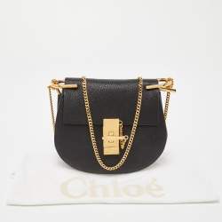 مملوكة مسبقًا Chloé Black Leather Mini Drew Chian Shoulder Bag