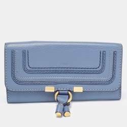 Pre Owned Chloe Blue Leather Marcie Continental Wallet