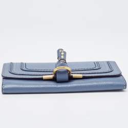 Pre Owned Chloe Blue Leather Marcie Continental Wallet