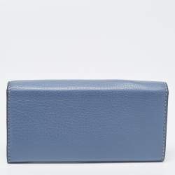 Pre Owned Chloe Blue Leather Marcie Continental Wallet