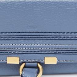 Pre Owned Chloe Blue Leather Marcie Continental Wallet