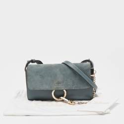 مملوكة مسبقًا حقيبة كتف كلوي ميني فاي سويدي وجلد زرقاء
