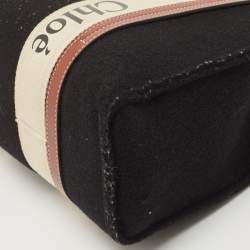 Pre Owned حقيبة يد توتس كلوي وودي جلد وصوف بيج/أسود متوسطة