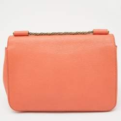 Chloe Coral Orange Leather Medium Elsie Shoulder Bag