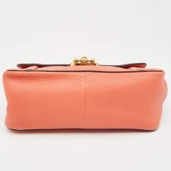 Chloe Coral Orange Leather Medium Elsie Shoulder Bag