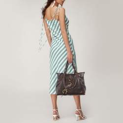 Pre Owned Chloe Dark Brown/Black Leather Kerala Dome Satchel