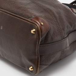 Pre Owned Chloe Dark Brown/Black Leather Kerala Dome Satchel