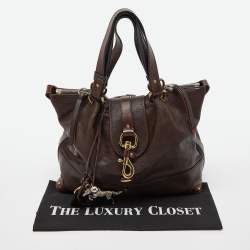 Pre Owned Chloe Dark Brown/Black Leather Kerala Dome Satchel