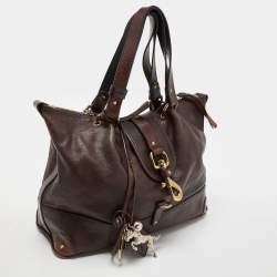 Pre Owned Chloe Dark Brown/Black Leather Kerala Dome Satchel