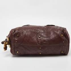 Pre Owned Chloe Burgundy Leather Paddington Bag