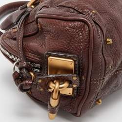Pre Owned Chloe Burgundy Leather Paddington Bag