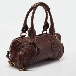 Pre Owned Chloe Burgundy Leather Paddington Bag