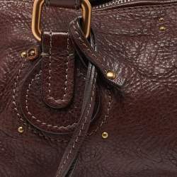 Pre Owned Chloe Burgundy Leather Paddington Bag