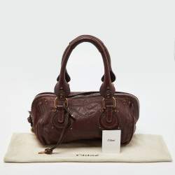 Pre Owned Chloe Burgundy Leather Paddington Bag