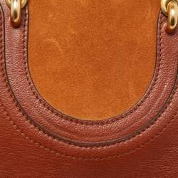 Pre Owned Chloe Brown Leather and Suede Small Pixie Round Bag