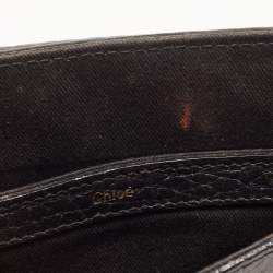 Chloe Black Pebbled Leather Sally Envelope Clutch