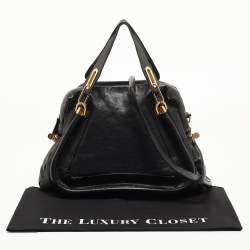 مملوكة مسبقًا Chloe Black Leather Medium Paraty Shoulder Bag