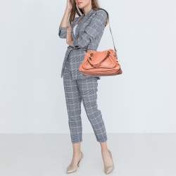 Pre Owned حقيبة كتف كلوي باراتي جلد عنابية متوسطة