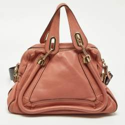 Pre Owned حقيبة كتف كلوي باراتي جلد عنابية متوسطة