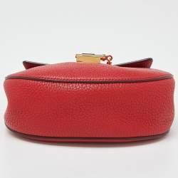 Pre Owned Chloe Red Leather Small Drew Chain Crossbody Bag