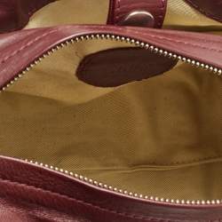 Pre Owned Chloe Burgundy/Pink Python and Leather Silverado Satchel