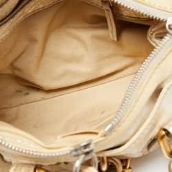 Pre Owned Chloe Cream/Silver Shimmer Leather Mini Paddington Satchel