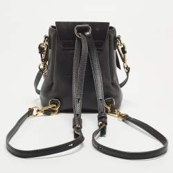 Pre Owned Chloe Black Leather and Suede Mini Faye Day Backpack