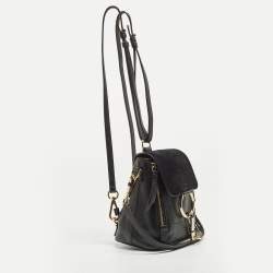 Pre Owned Chloe Black Leather and Suede Mini Faye Day Backpack