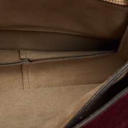 Pre Owned Chloe Burgundy/Beige Python and Suede Medium Faye Shoulder Bag