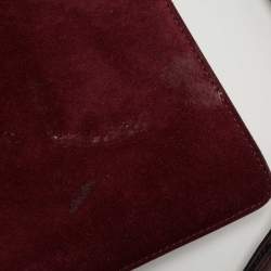 Pre Owned Chloe Burgundy/Beige Python and Suede Medium Faye Shoulder Bag