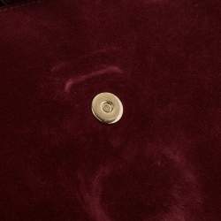 Pre Owned Chloe Burgundy/Beige Python and Suede Medium Faye Shoulder Bag