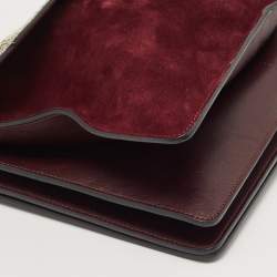 Pre Owned Chloe Burgundy/Beige Python and Suede Medium Faye Shoulder Bag